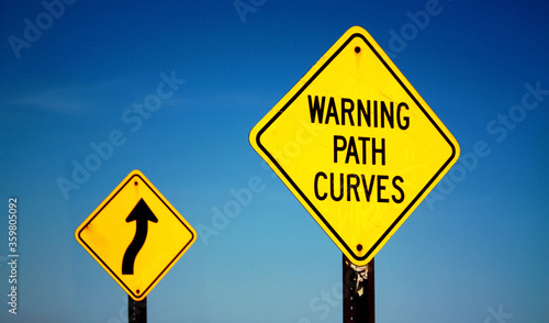 Warning path curves Traffic Sign