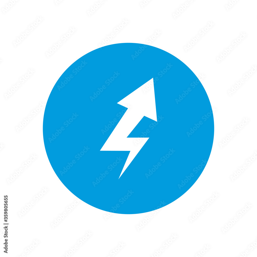 Up thunder arrow or above direction block style icon vector design Up thunder arrow or above direction block style icon vector design