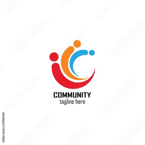 Adoption and community care Logo template vector icon

