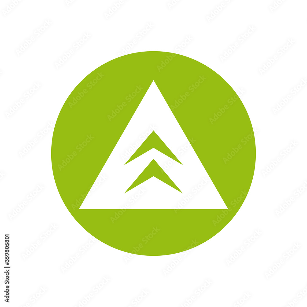 Up triangle arrow or above direction block style icon vector design Up triangle arrow or above direction block style icon vector design