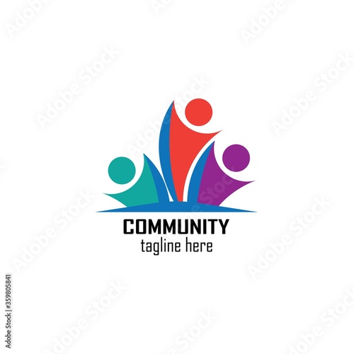 Adoption and community care Logo template vector icon
