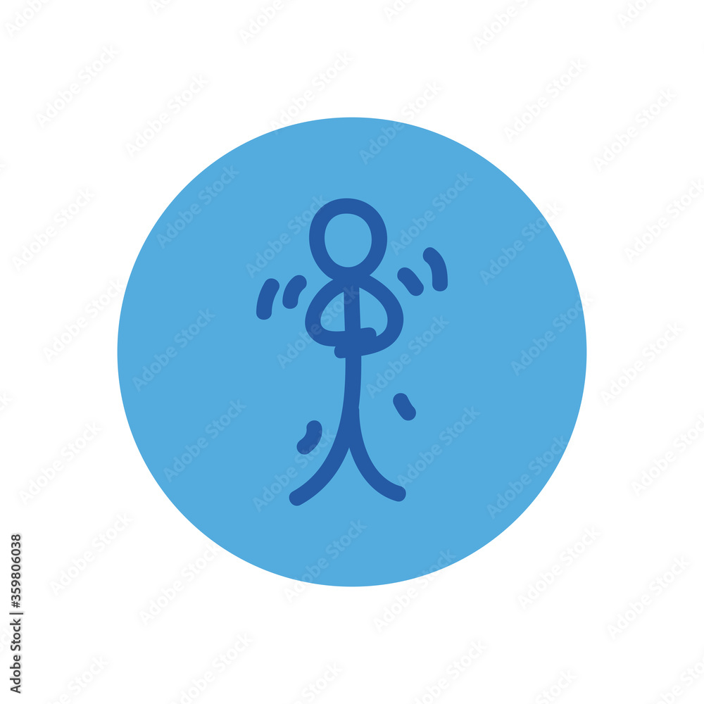 Stickfigure with stomach ache block style icon vector design Stickfigure with stomach ache block style icon vector design