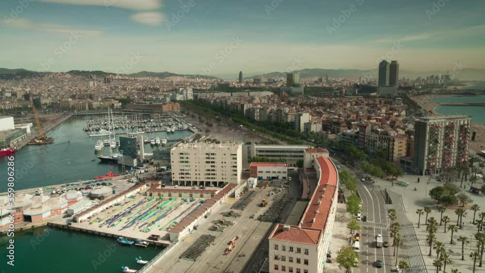 timelapse of Barceloneta in Barcelona, Spain timelapse of Barceloneta in Barcelona, Spain