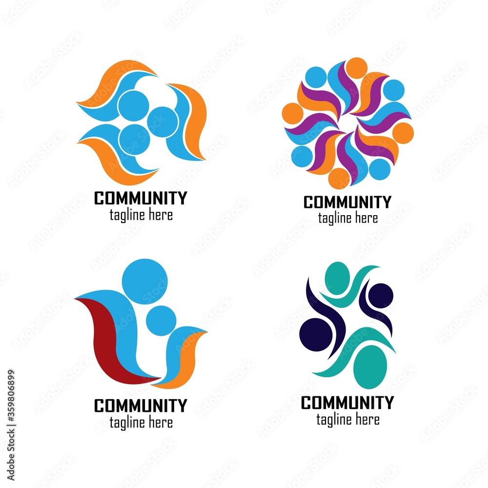 Adoption and community care Logo template vector icon

