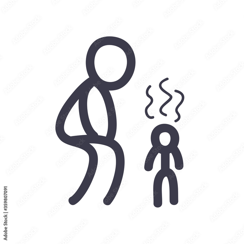 Stickfigure of parend and kid with fever fill style icon vector design Stickfigure of parend and kid with fever fill style icon vector design