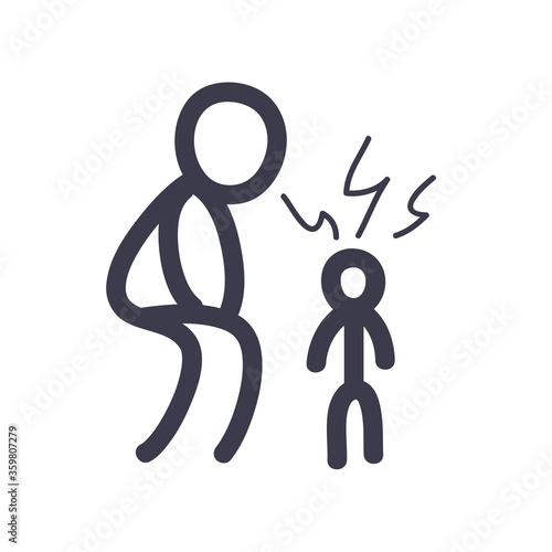 Stickfigure of parend and kid with fever fill style icon vector design photo