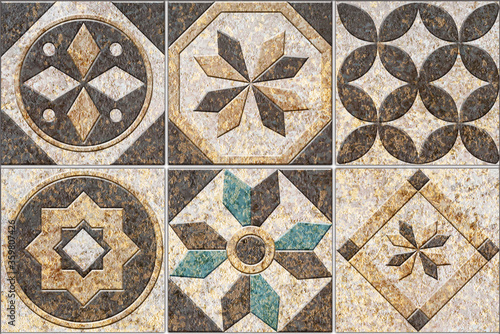 Digital tiles design ceramic wall tiles decoration © Feoktistova