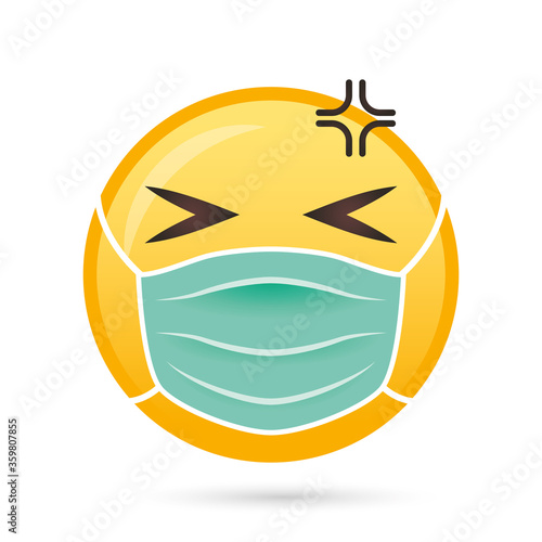 emoji face medical mask funny character