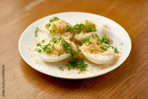 Deviled Eggs with Scallions