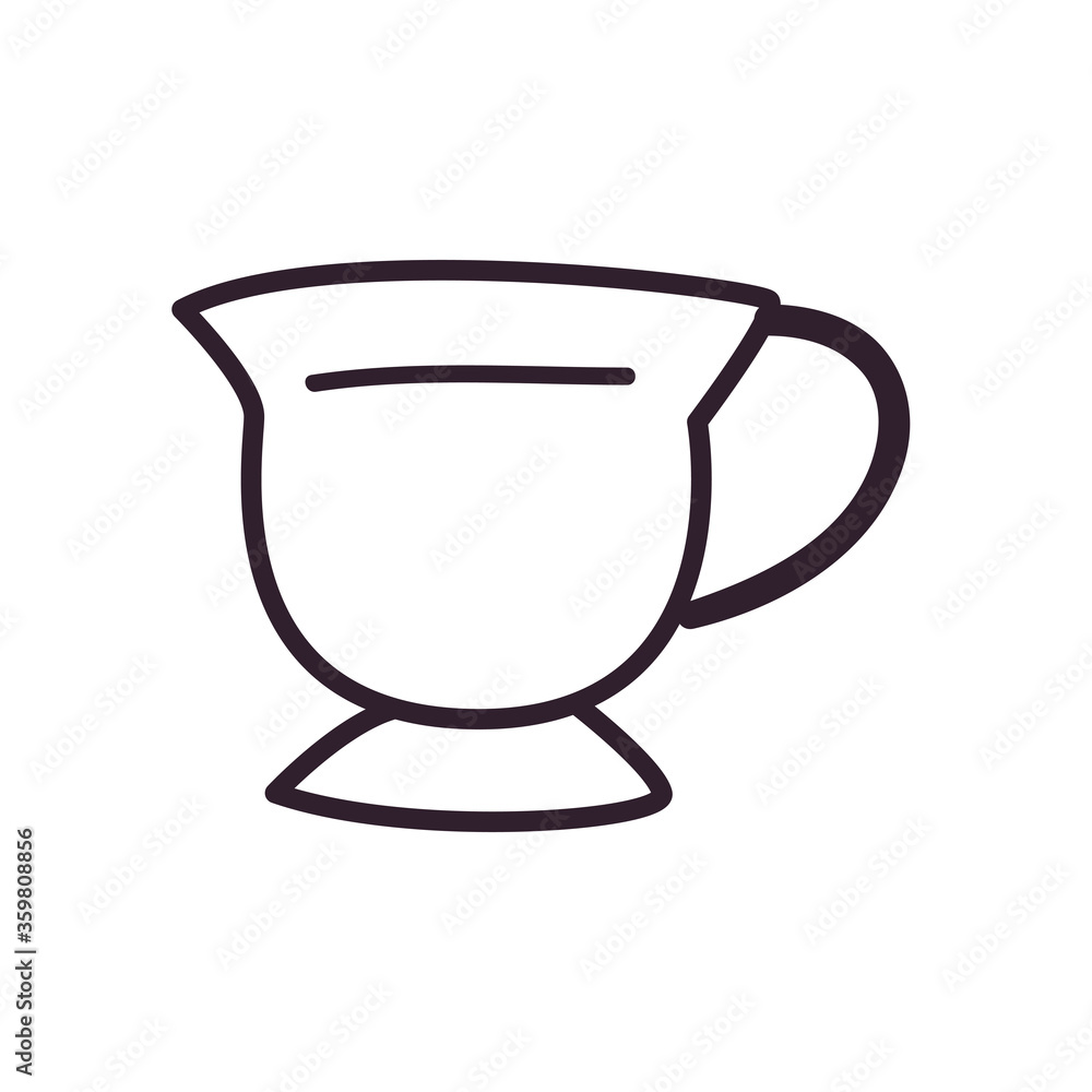 Indian tea cup line style icon vector design Indian tea cup line style icon vector design