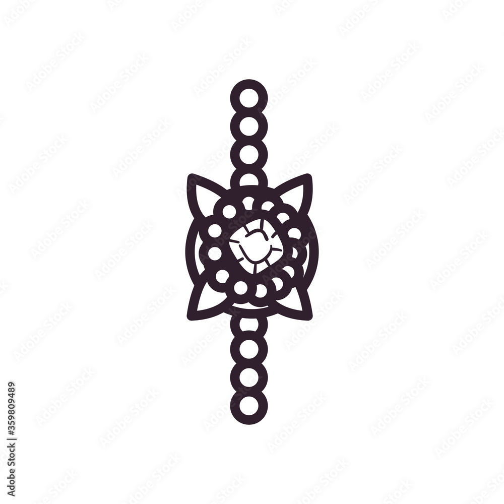 Obraz premium Raksha bandhan wristband line style icon vector design