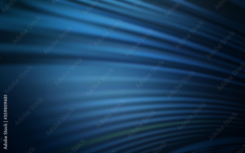 Dark BLUE vector template with curved lines. Glitter abstract illustration with wry lines. Abstract design for your web site.