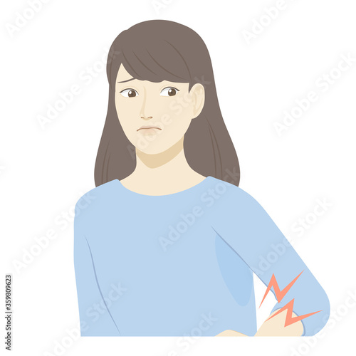 女性のイラスト　/　腰痛