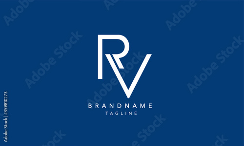 Alphabet letters Initials Monogram logo RV, VR