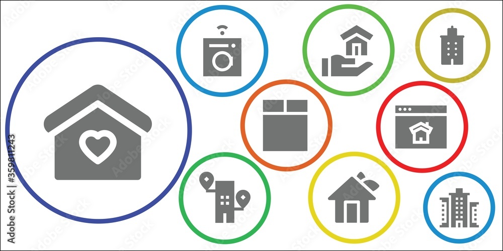 Fototapeta premium residential icon set