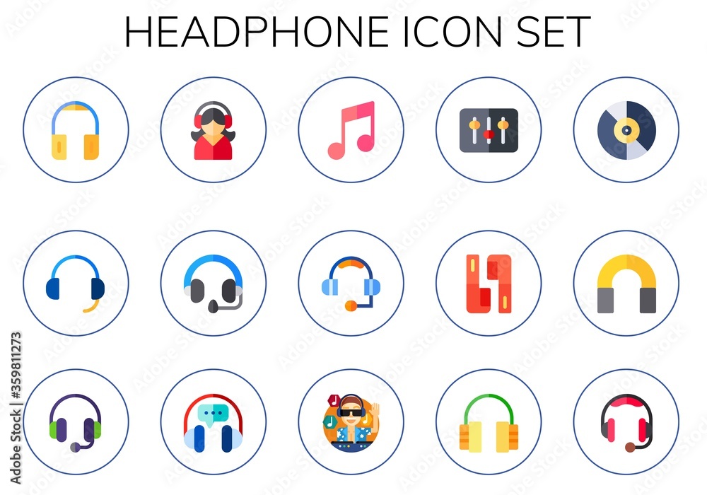 headphone icon set