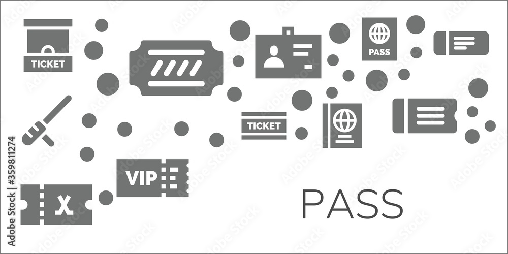 Modern Simple Set of pass Vector filled Icons