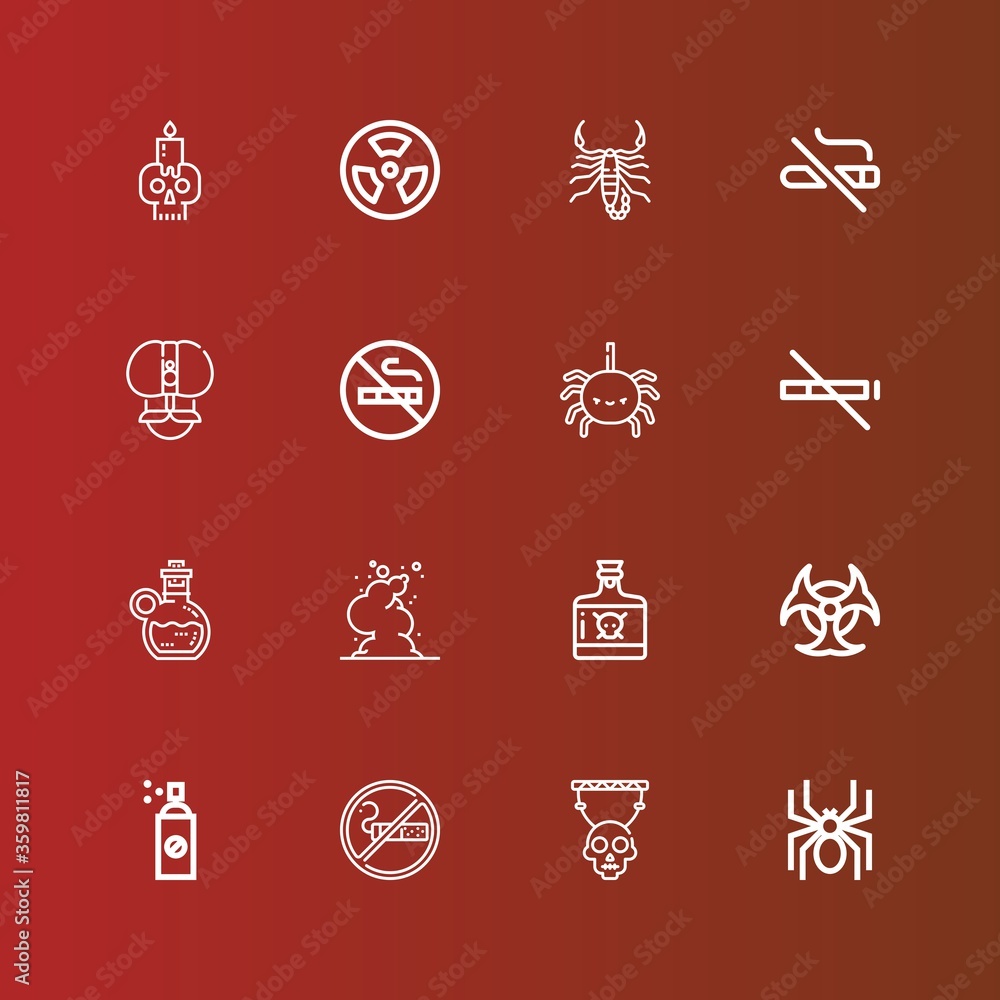 Fototapeta premium Editable 16 poison icons for web and mobile