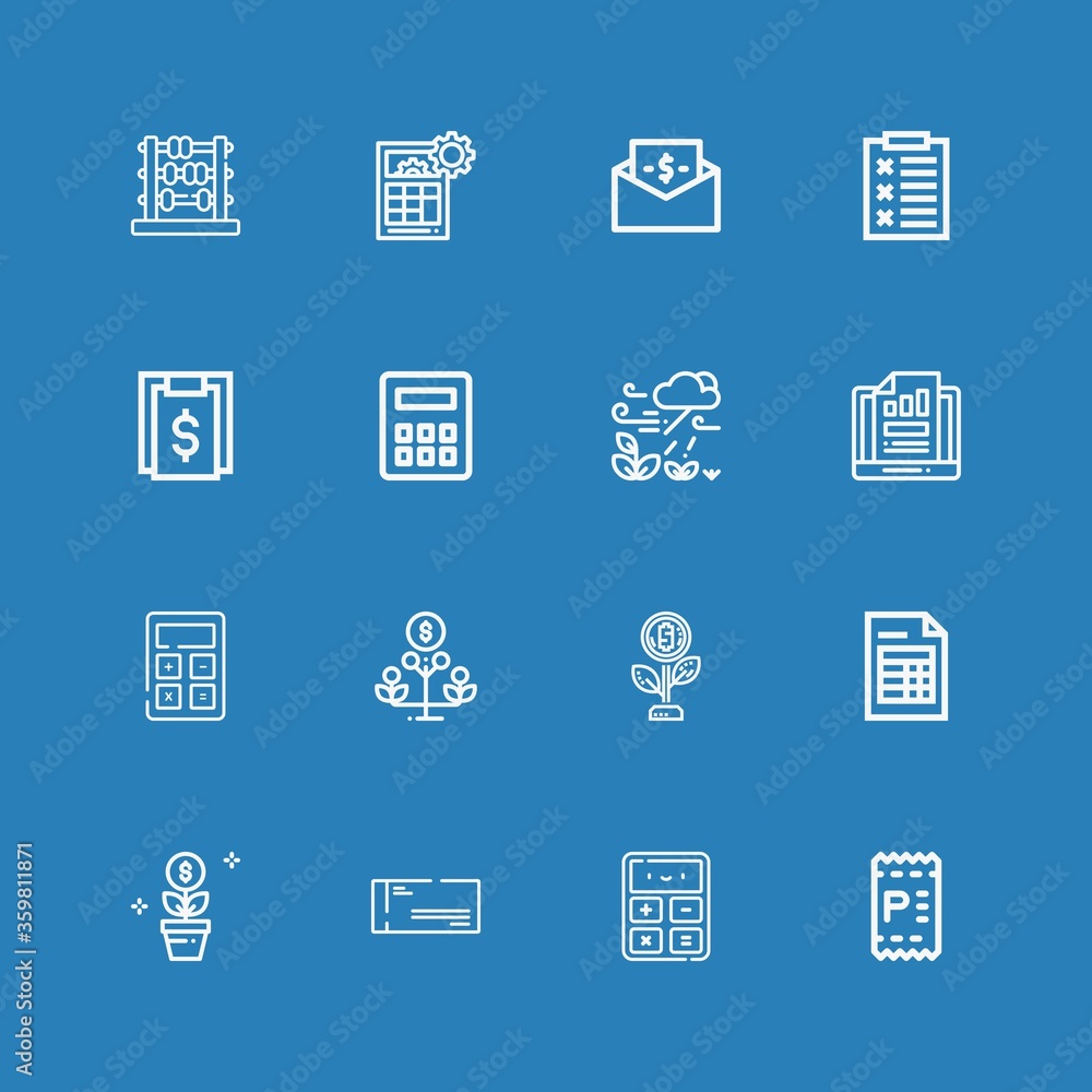 Fototapeta premium Editable 16 accounting icons for web and mobile