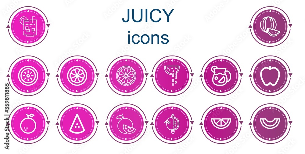 Editable 14 juicy icons for web and mobile Editable 14 juicy icons for web and mobile