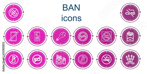 Editable 14 ban icons for web and mobile