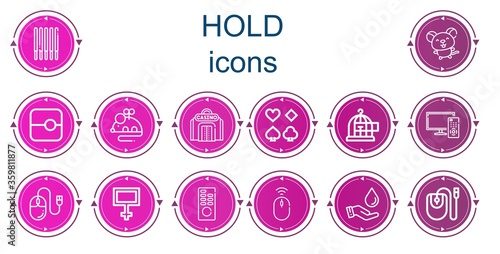 Editable 14 hold icons for web and mobile