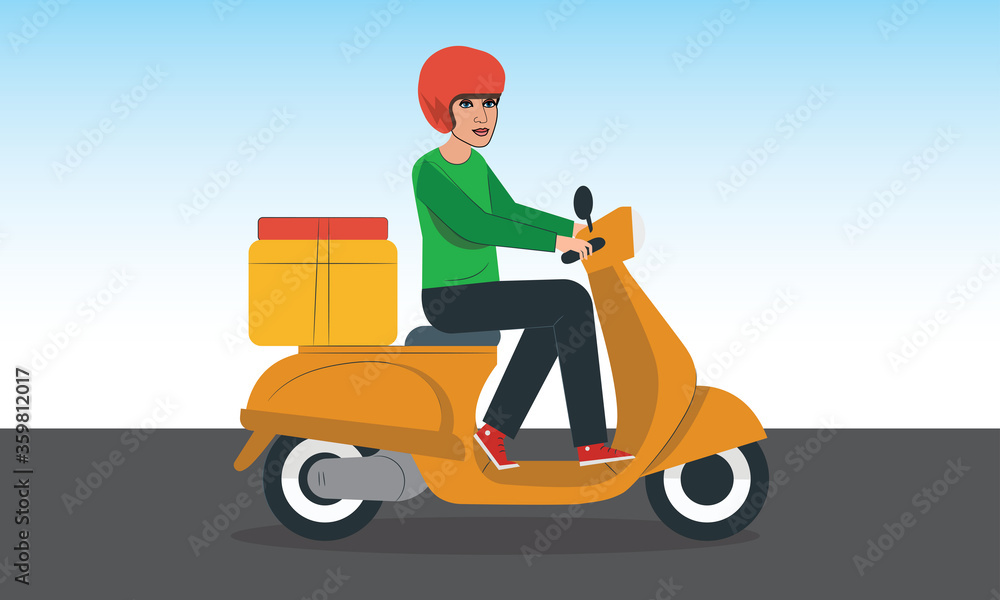 Delivery man with bike Delivery man with bike
