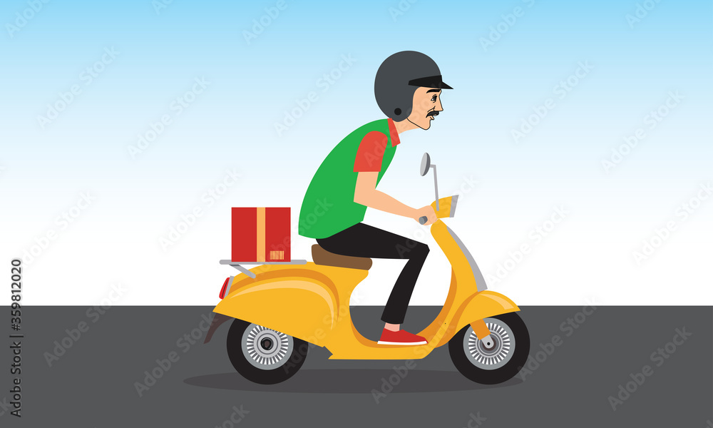 Delivery man with bike