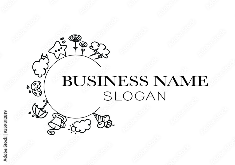 Obraz premium cartoon logo circle design vector