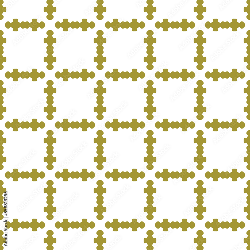 Vector seamless pattern texture background with geometric shapes, colored in gold, white colors.