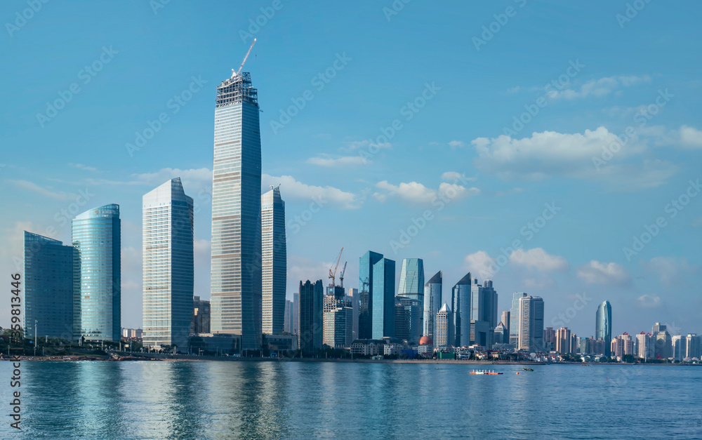 Fototapeta premium Panoramę nowoczesnego miejskiego krajobrazu architektonicznego w Chinach.