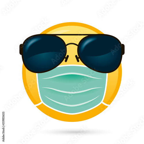 emoji face medical mask funny character