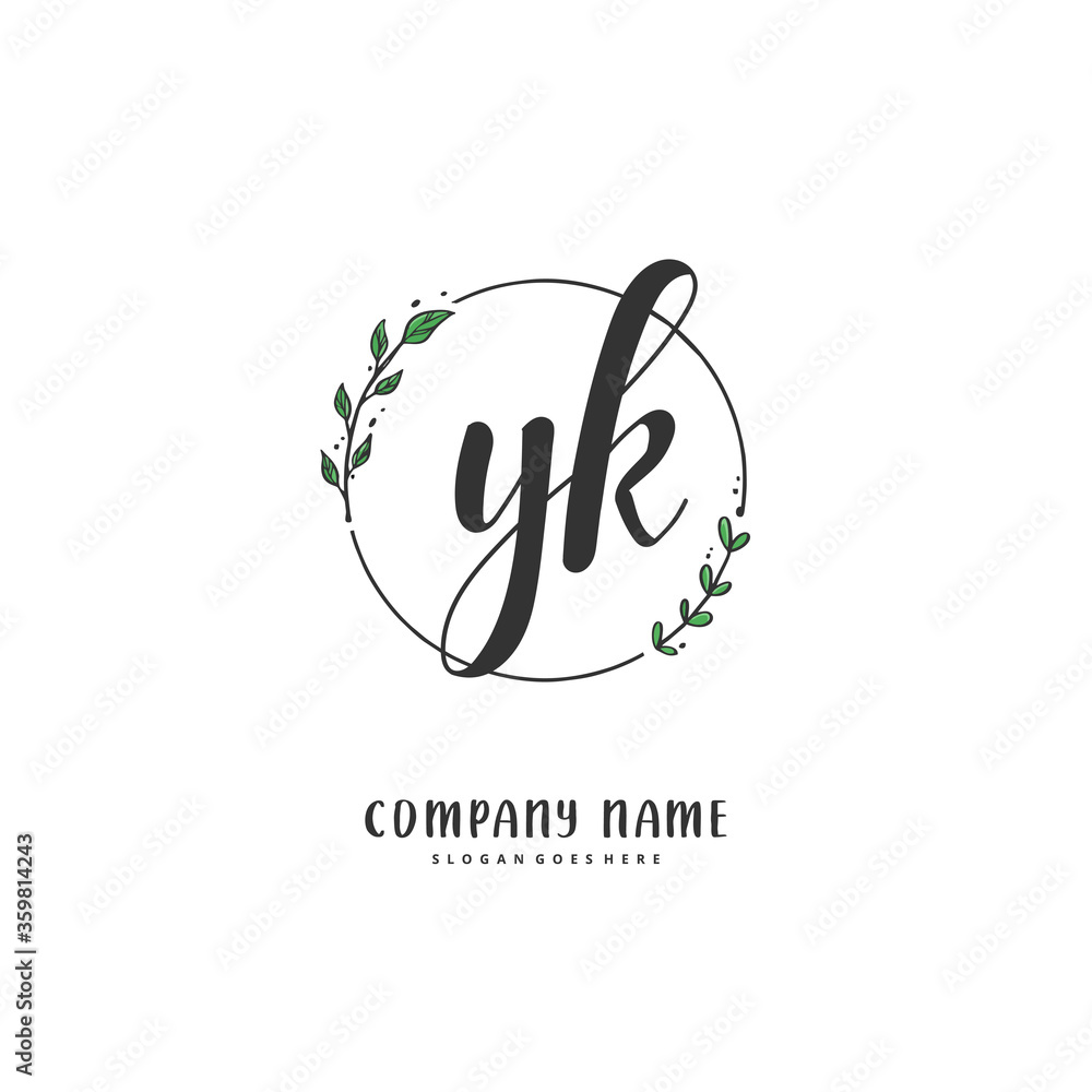 Y K YK Initial handwriting and signature logo design with circle. Beautiful design handwritten logo for fashion, team, wedding, luxury logo. Y K YK Initial handwriting and signature logo design with circle. Beautiful design handwritten logo for fashion, team, wedding, luxury logo.