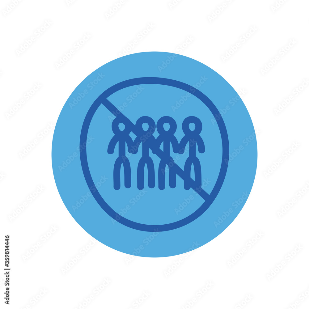 No gathering block style icon vector design No gathering block style icon vector design