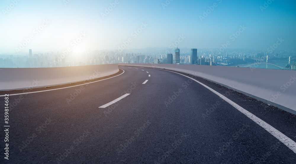 Fototapeta premium Skyline of Expressway and architectural landscape of Shenzhen