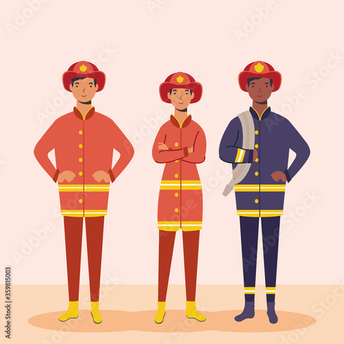 fire fighters essential workers characters