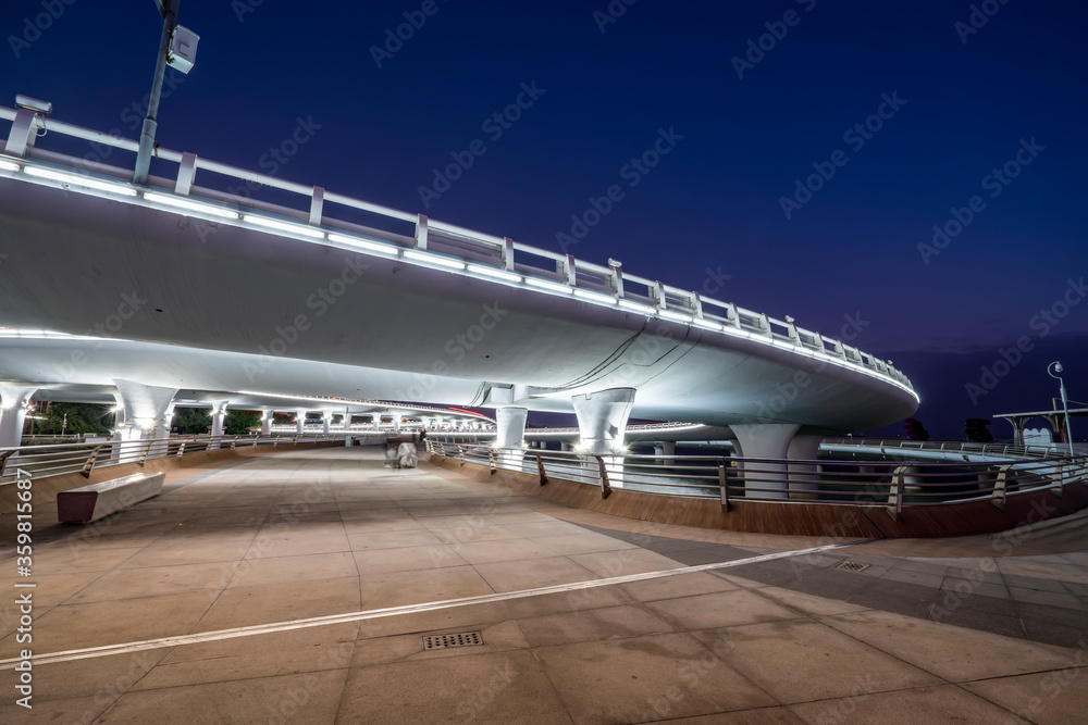 Architectural bridge of modern city in Xiamen, China