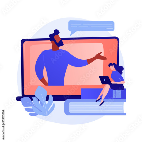 Data analytics online video tutorial. Statistics Internet presentation, business development course, webinar. Business analysis corporate seminar. Vector isolated concept metaphor illustration.