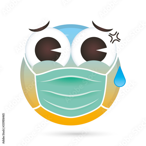 emoji face medical mask funny character