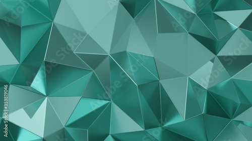 Abstract 3D Render of triangulated surface, Contemporary geometry background, Futuristic polygonal shape, Abstract rumpled triangular surface, Luxury Abstract Low-poly Background 3D Rendering