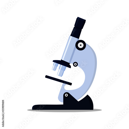  Simple microscope vector illustration in flat style viewing germs