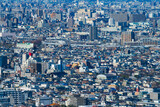 東京　下町　大都会の密集の街並み　イメージ