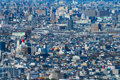 東京 下町 大都会の密集の街並み イメージ