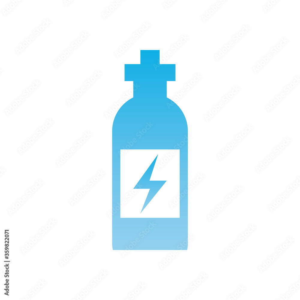 Water bottle with thunder gradient style icon vector design Water bottle with thunder gradient style icon vector design