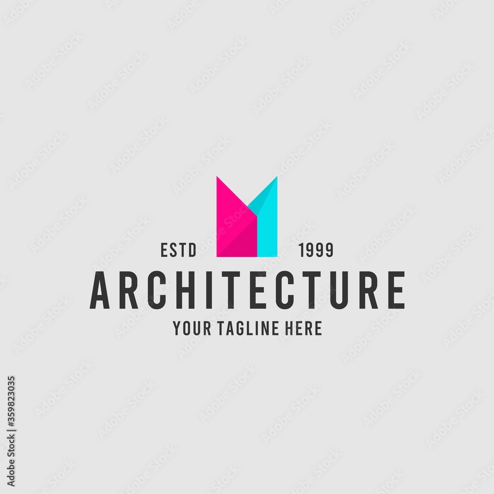 Initial Letter M Modern Architecture logo design Initial Letter M Modern Architecture logo design
