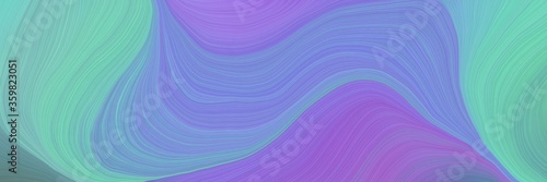soft background graphic with contemporary waves design with corn flower blue, medium purple and medium aqua marine color