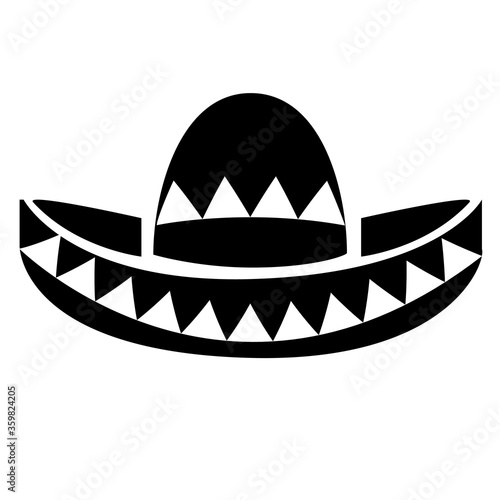 mexican sombrero hat on white background. latino symbol. traditional hat sign.