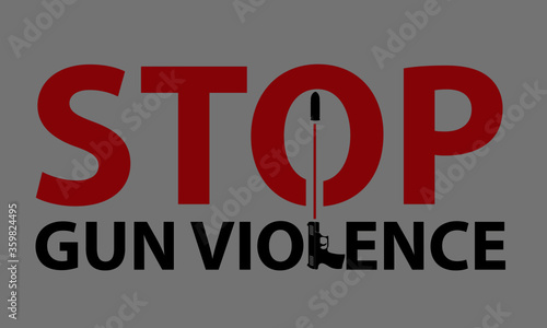 Stop gun violence poster, gun violence prevention card