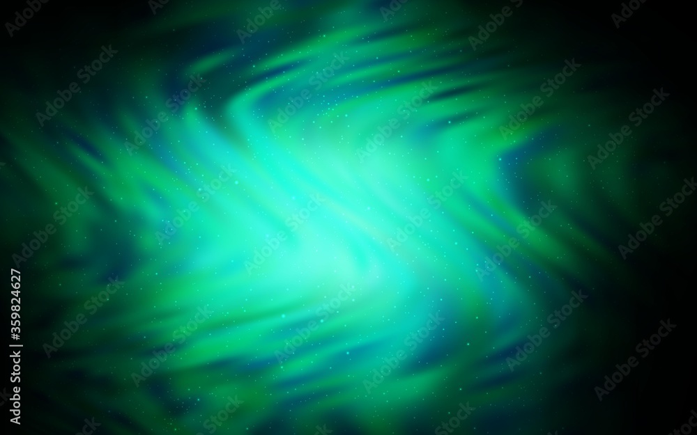 Dark Green vector texture with milky way stars. Space stars on blurred abstract background with gradient. Smart design for your business advert.
