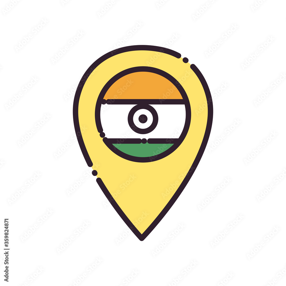 Indian gps mark fill style icon vector design Indian gps mark fill style icon vector design